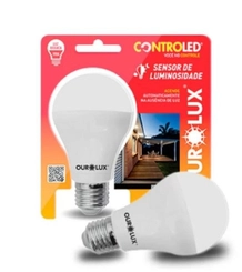 Lâmpada LED Bulbo 770 lm 9W 6500K Bivolt com Fotocélula
