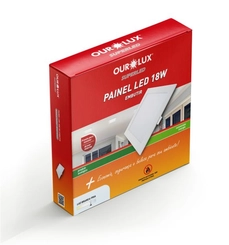 Painel LED Embutir Quadrado Branco 18W 6500K Eco - Ourolux