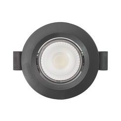 Painel LED Spot Embutir Redondo Dicroica Preto 3W 6500K Móvel